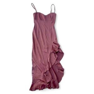Nookie Mauve Asymmetrical Ruffled Slip Dress